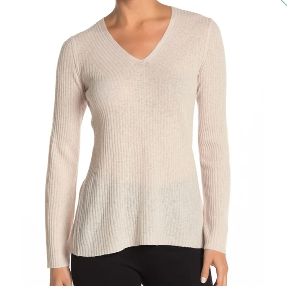 NWT Vince Ribbed Wool/Cashmere V-Neck Sweater S - Picture 8 of 8